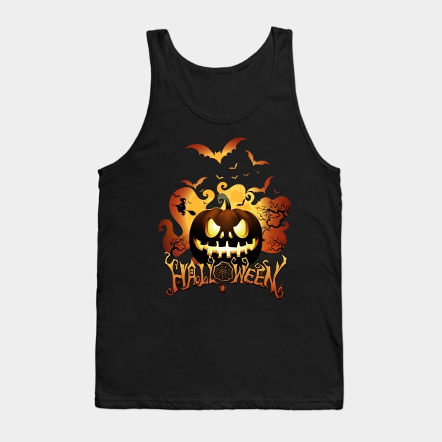 happy halloween horror nights pumpkins and witches Tank Top by Digitalartrock